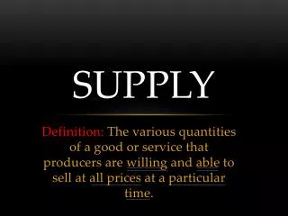 SUPPLY