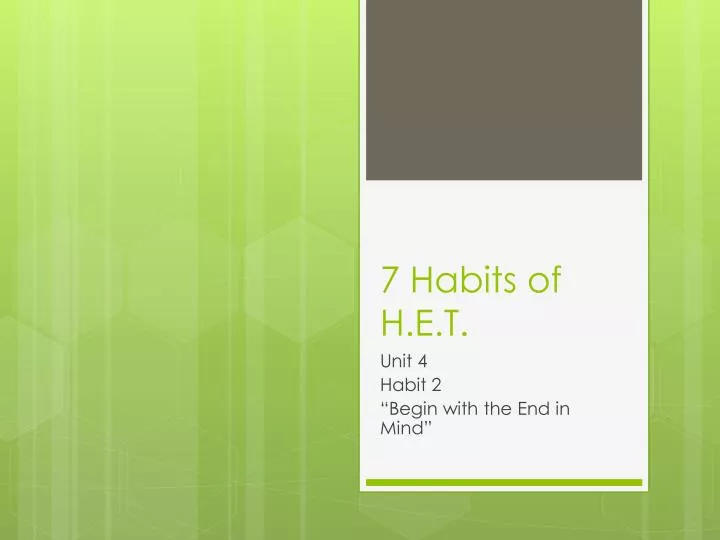 7 habits of h e t