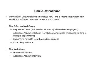 Time &amp; Attendance