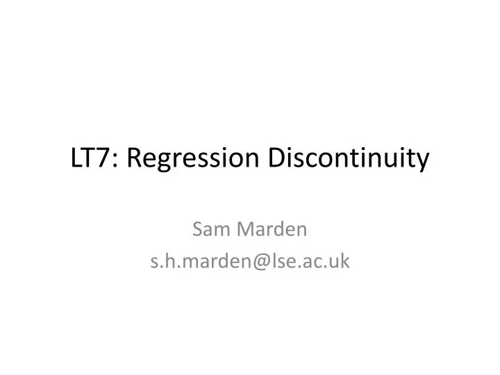 lt7 regression discontinuity