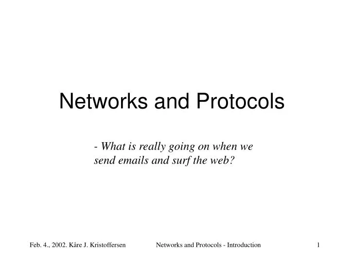 networks and protocols