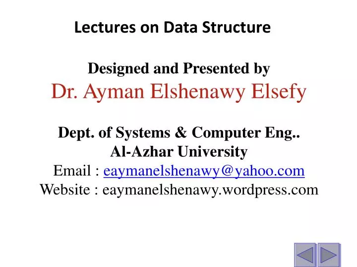 lectures on data structure