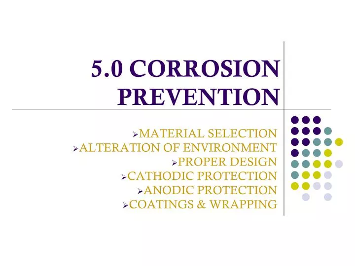 5 0 corrosion prevention