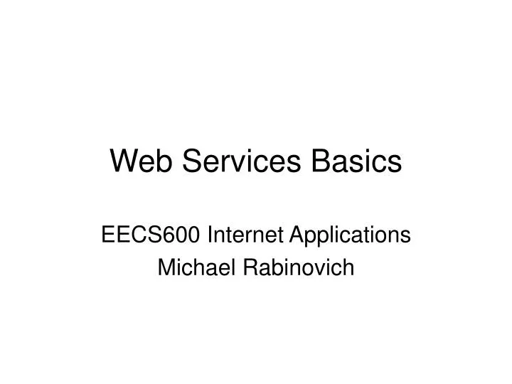 web services basics