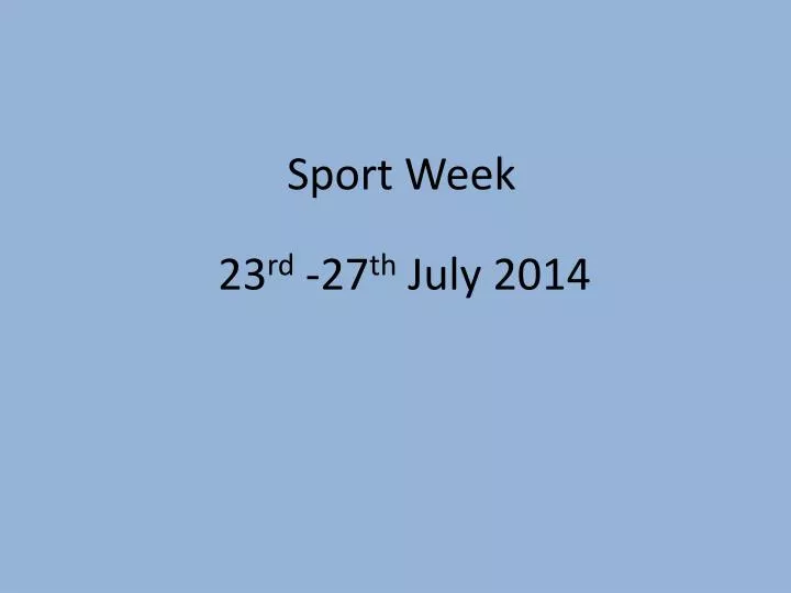 sport week