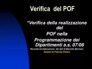 verifica del pof