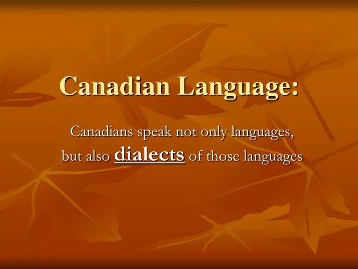 canadian language