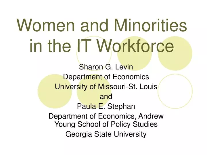 women and minorities in the it workforce