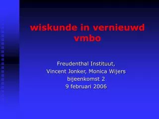wiskunde in vernieuwd vmbo