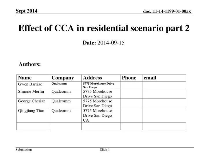 effect of cca in residential scenario part 2