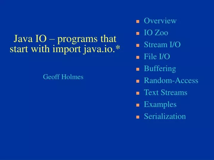 java io programs that start with import java io