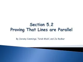 section 5 2 proving that lines are parallel