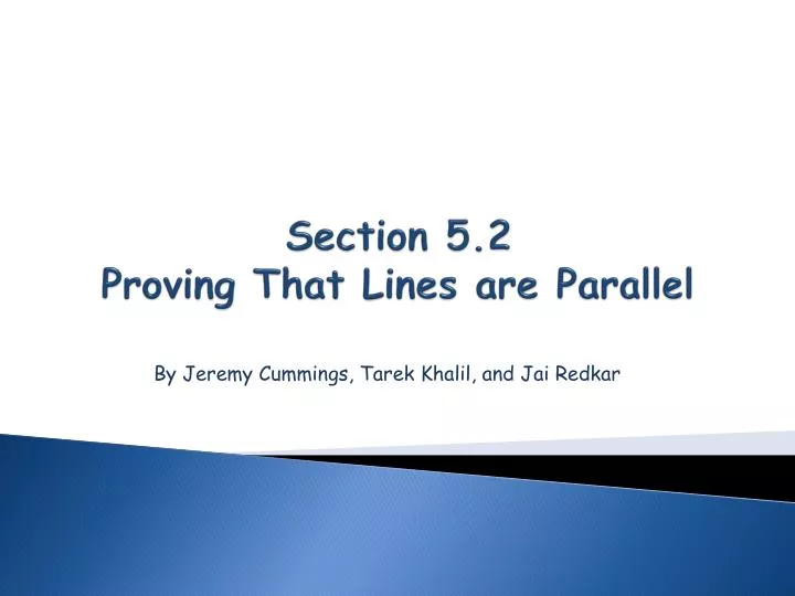 section 5 2 proving that lines are parallel
