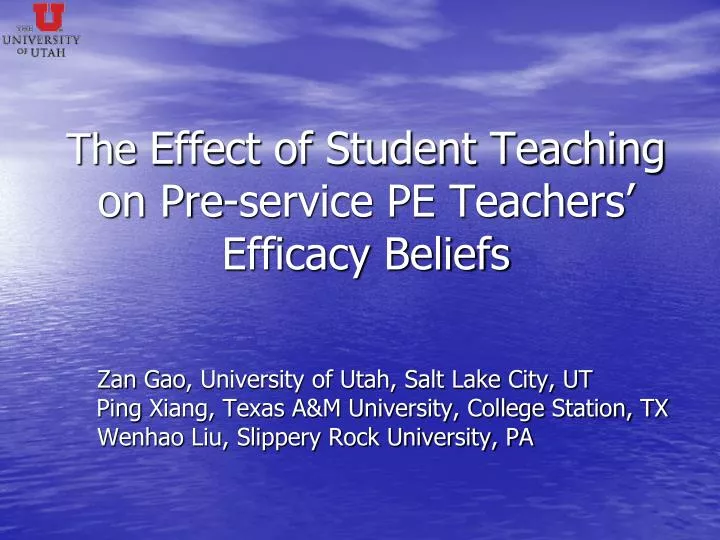 the effect of student teaching on pre service pe teachers efficacy beliefs