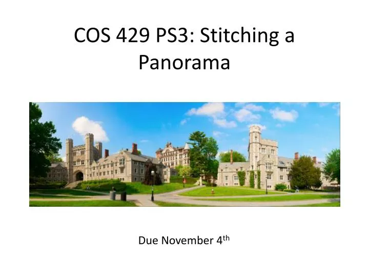 cos 429 ps3 stitching a panorama