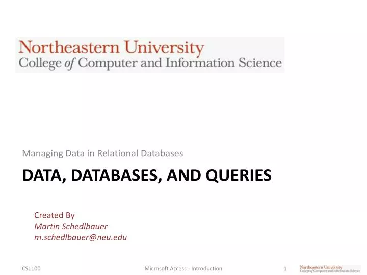 data databases and queries