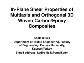 In-Plane Shear Properties of Multiaxis and Orthogonal 3D Woven Carbon/Epoxy Composites