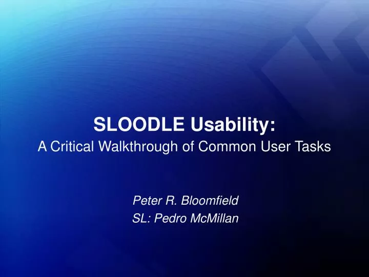 sloodle usability