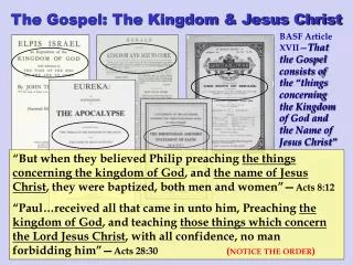 The Gospel: The Kingdom &amp; Jesus Christ