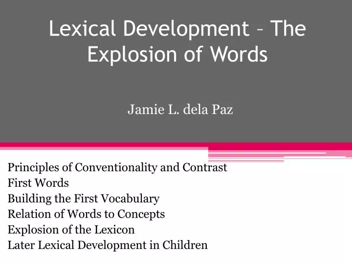 lexical development the explosion of words