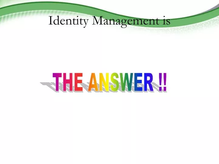 identity management is