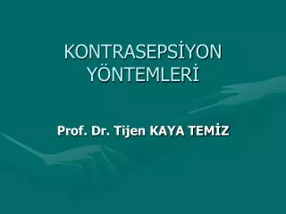 kontraseps yon y ntemler