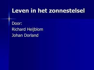 leven in het zonnestelsel