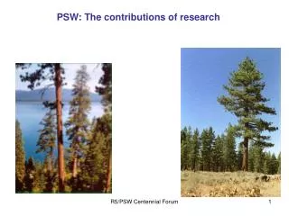 PSW: The contributions of research