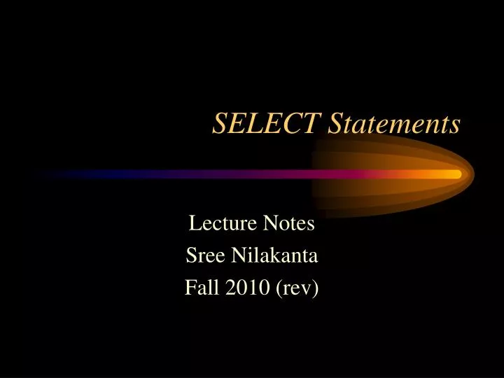 select statements