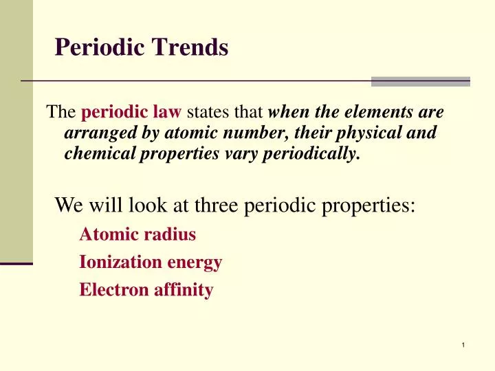 periodic trends