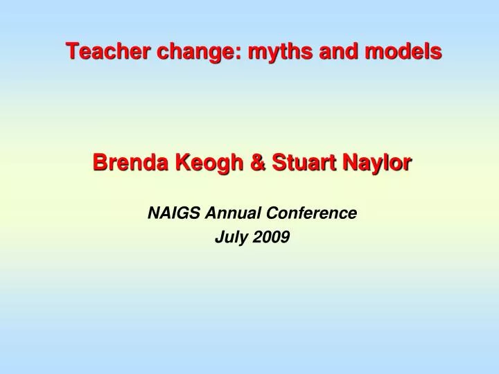teacher change myths and models