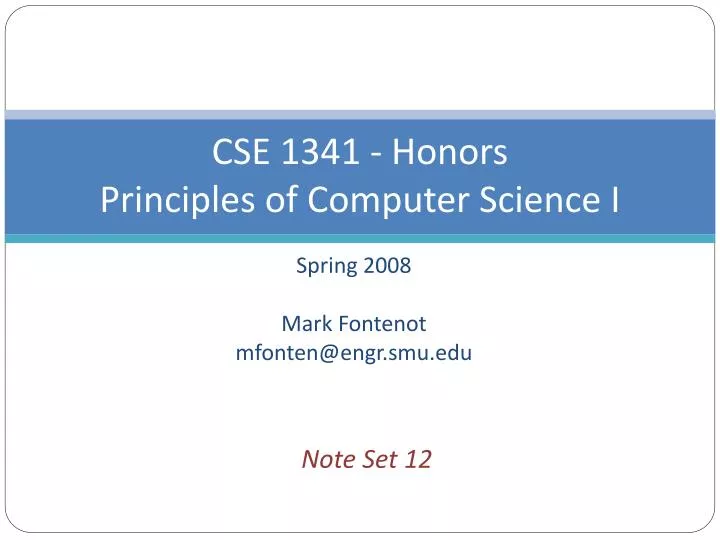 cse 1341 honors principles of computer science i