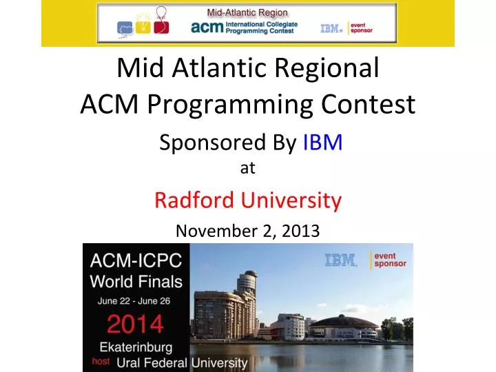 mid atlantic regional acm programming contest sponsored by ibm