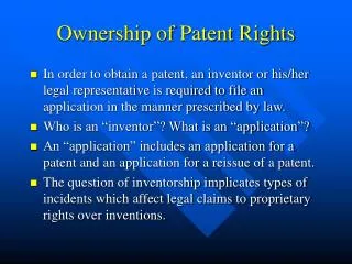 Ownership of Patent Rights