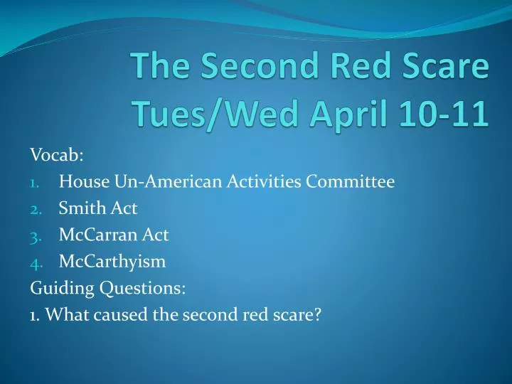 the second red scare tues wed april 10 11