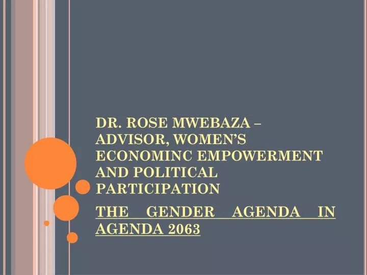 dr rose mwebaza advisor women s econominc empowerment and political participation