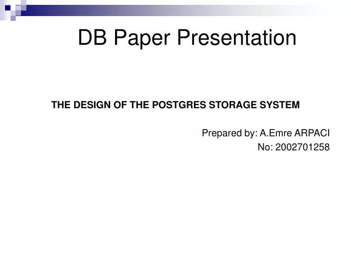 db paper presentation