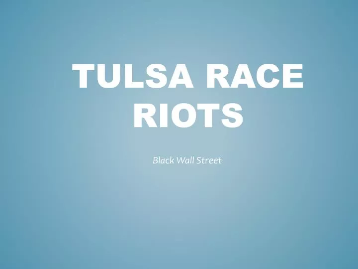 tulsa race riots