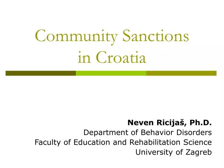 community sanctions in croatia