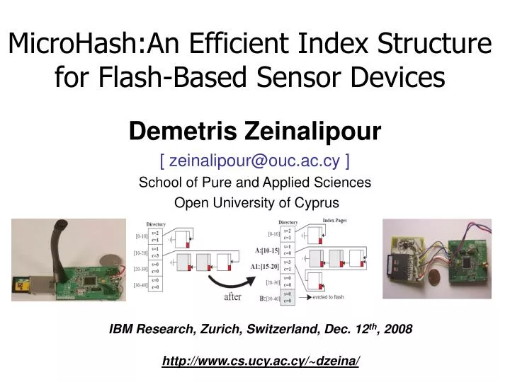 microhash an efficient index structure for flash based sensor devices