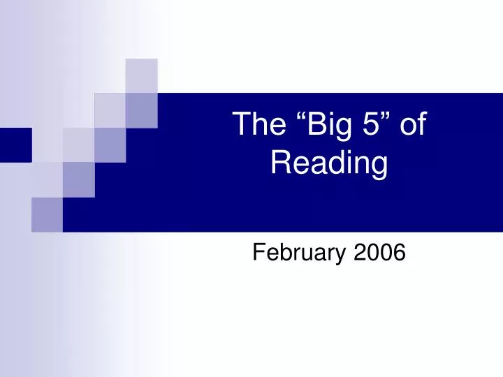 the big 5 of reading