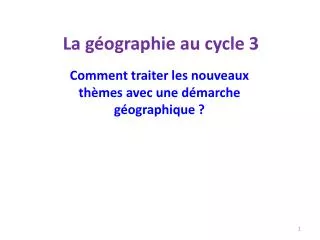 la g ographie au cycle 3