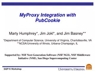 MyProxy Integration with PubCookie