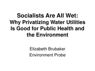 Elizabeth Brubaker Environment Probe