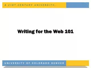 Writing for the Web 101