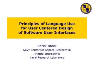 Principles of Language Use for User Centered Design of Software User Interfaces