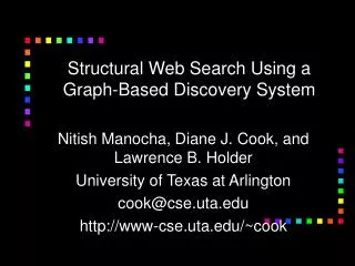 Structural Web Search Using a Graph-Based Discovery System