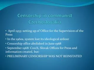 Censorship in communist Czechoslovakia