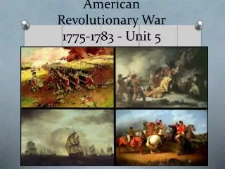 american revolutionary war 1775 1783 unit 5