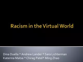 dina duella andrew lander sara lichterman katerina matsa chirag patel ming zhao